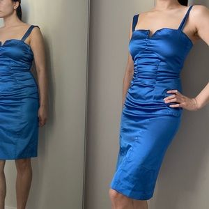 Le Chateau ruched royal blue prom dress